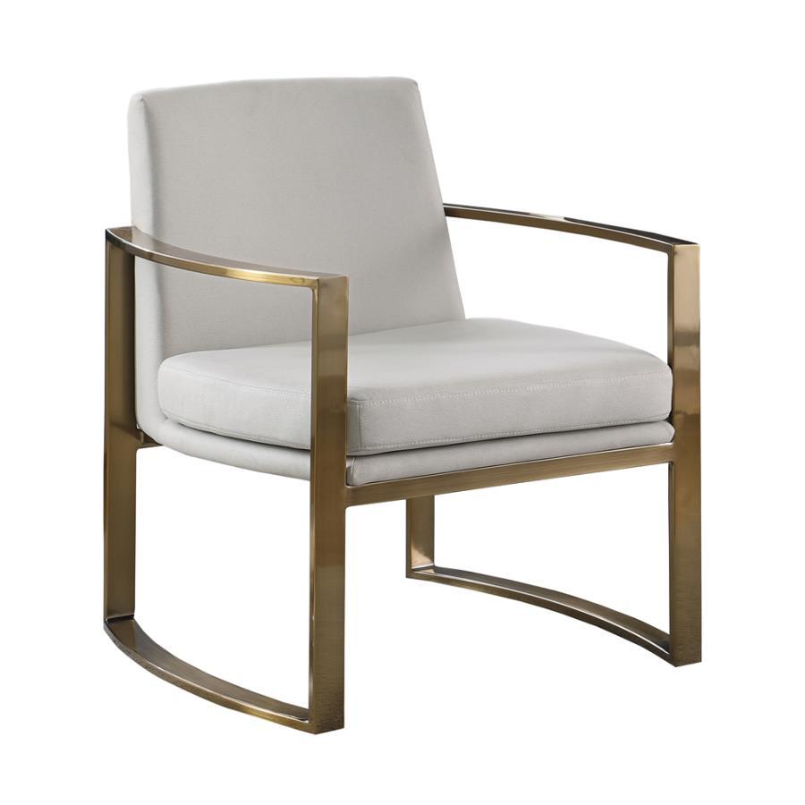 Cory - Concave Metal Arm Accent Chair - White