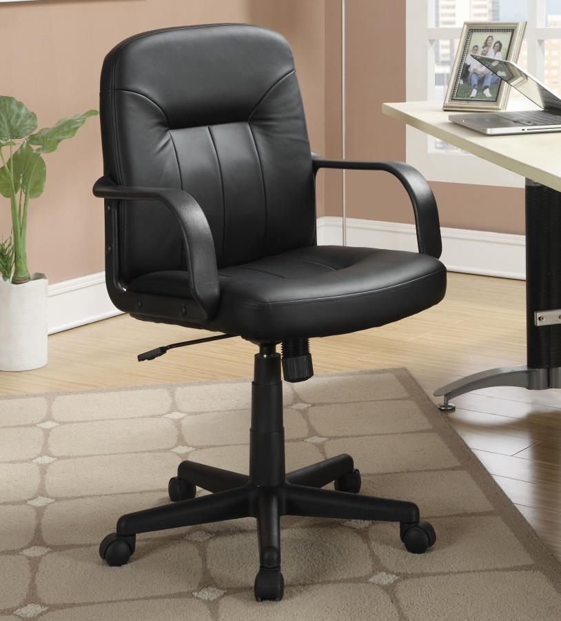 Minato - Adjustable Height Office Chair Leatherette - Black