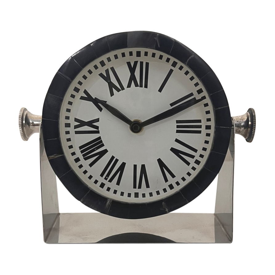 Table Clock - Nickel Black