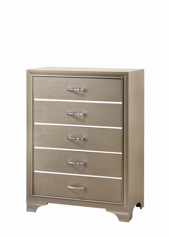 Beaumont - 5-Drawer Rectangular Chest - Beige