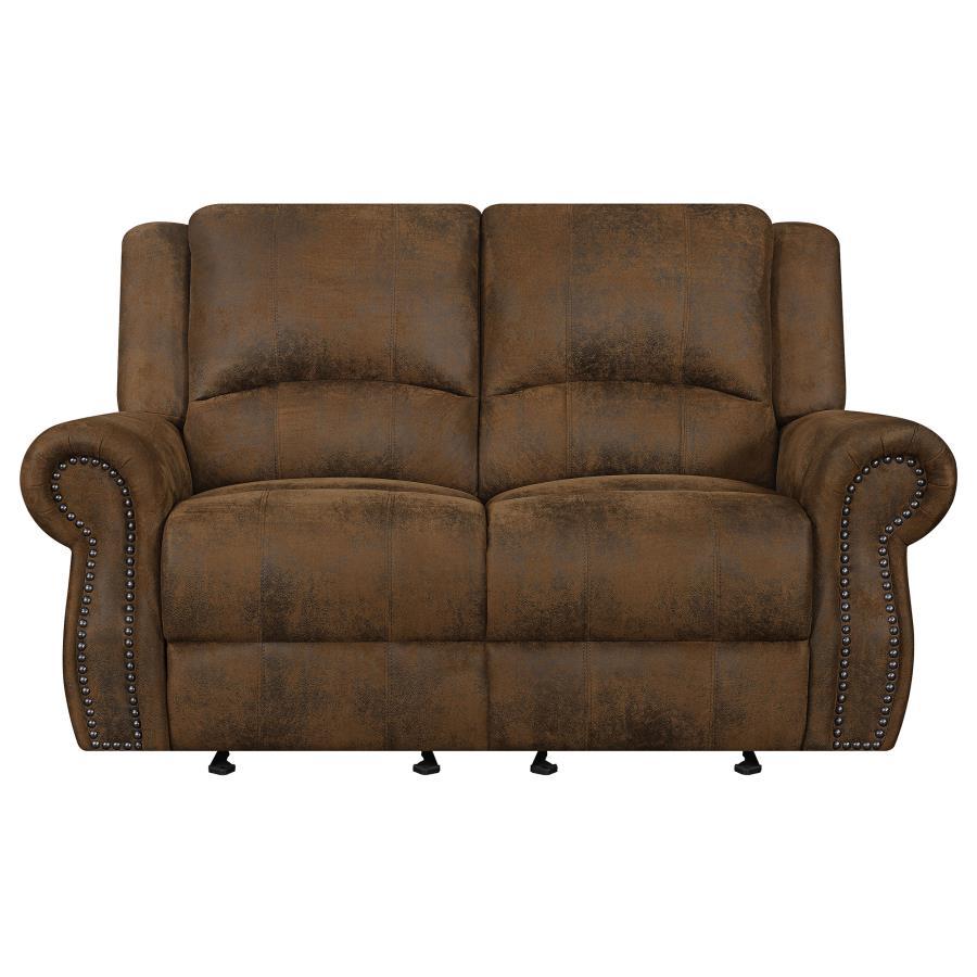 Sir Rawlinson - Rolled Arm Glider Loveseat with Nailhead Trim