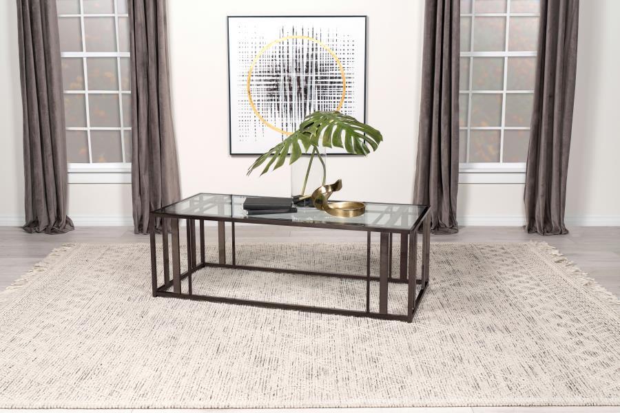 Coffee Table - Clear / Black Nickel