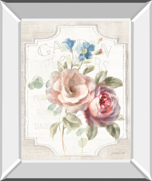 Cottage Garden IV On Wood By Danhui Nai - Mirror Framed Print Wall Art