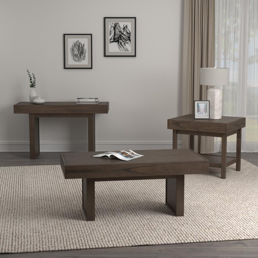 Owen - Rectangle End Table With Shelf - Brown