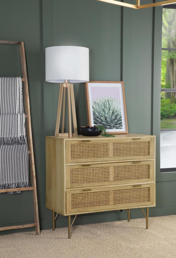 Zamora - 3-Drawer Accent Cabinet - Light Brown