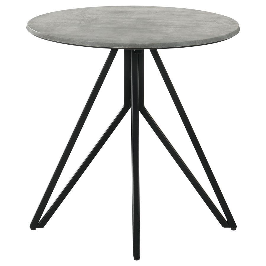 Hadi - End Table With Butterfly Base - Gray