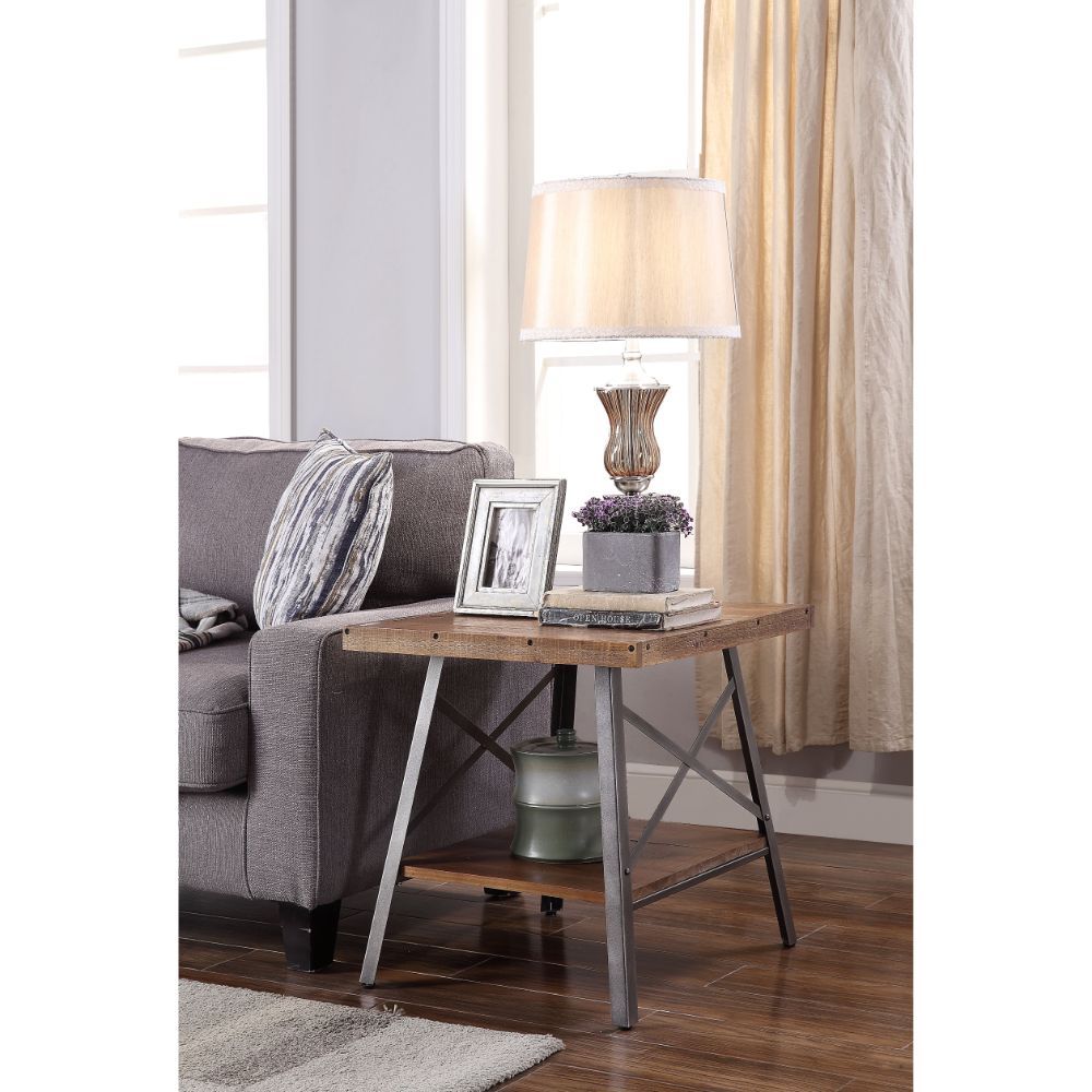 Ikram - Accent Table (2 Piece) - Weathered Oak & Sandy Black