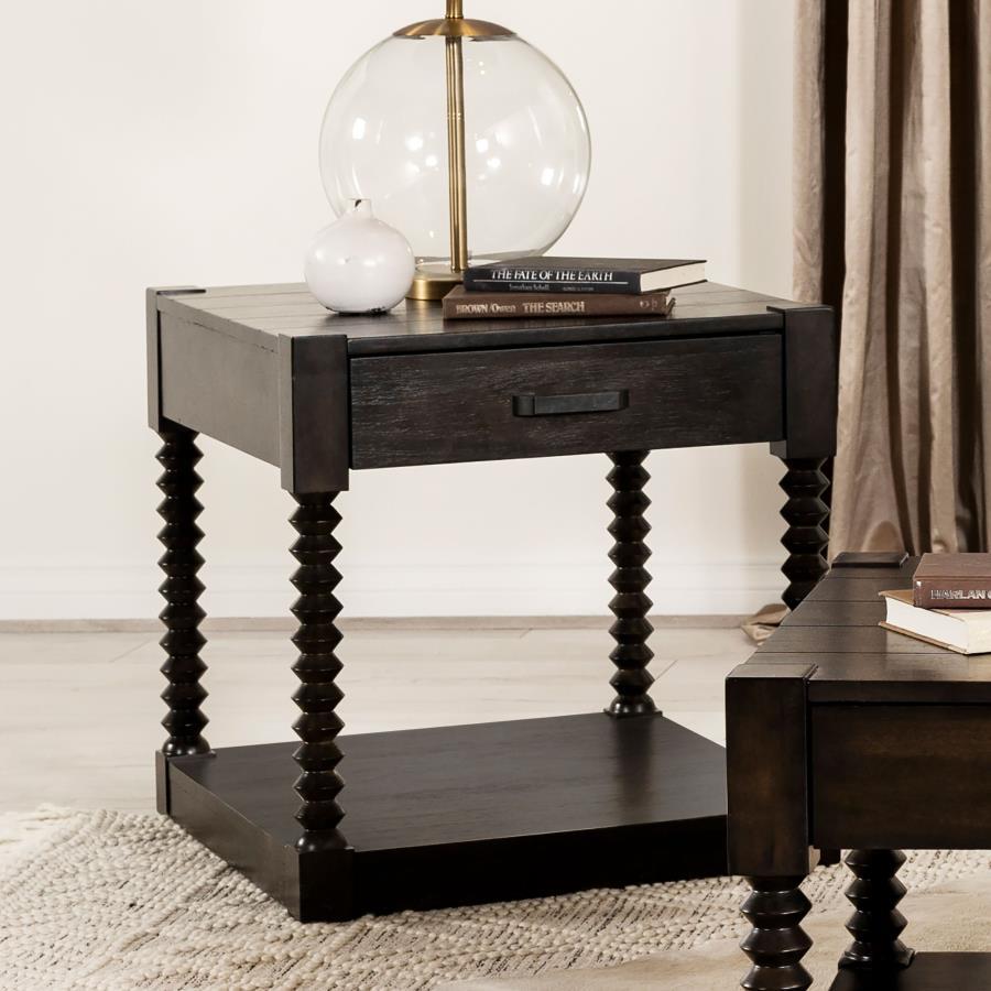 Meredith - 1-Drawer End Table - Brown