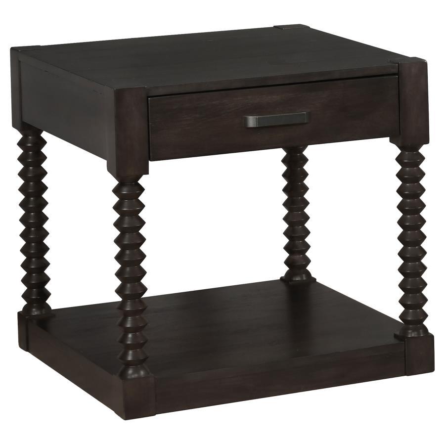 Meredith - 1-Drawer End Table - Brown