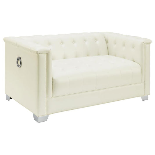 Chaviano - Loveseat - Pearl and White