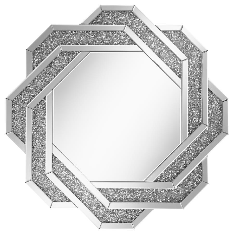 Mikayla - Round Accent Mirror - Pearl Silver