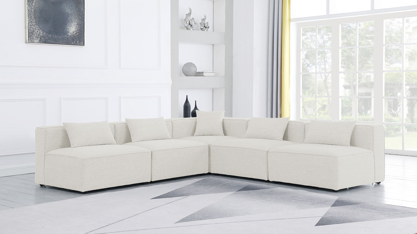 Cube - Modular Sectional 5 Piece - Cream - Modern & Contemporary