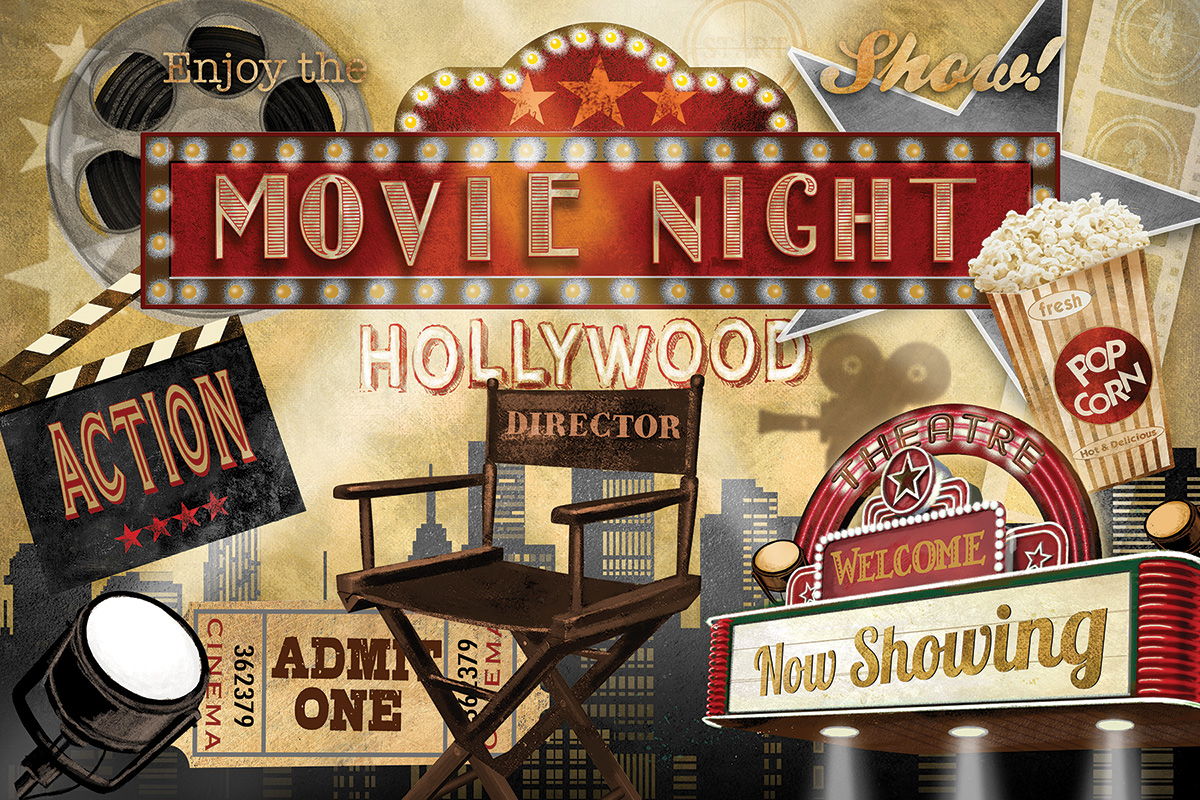 Framed Small - Movie Night By Conrad Knutsen