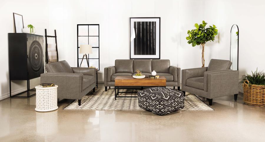 Locke - 3 Piece Set (Sofa, Loveseat, Chair) - Brown