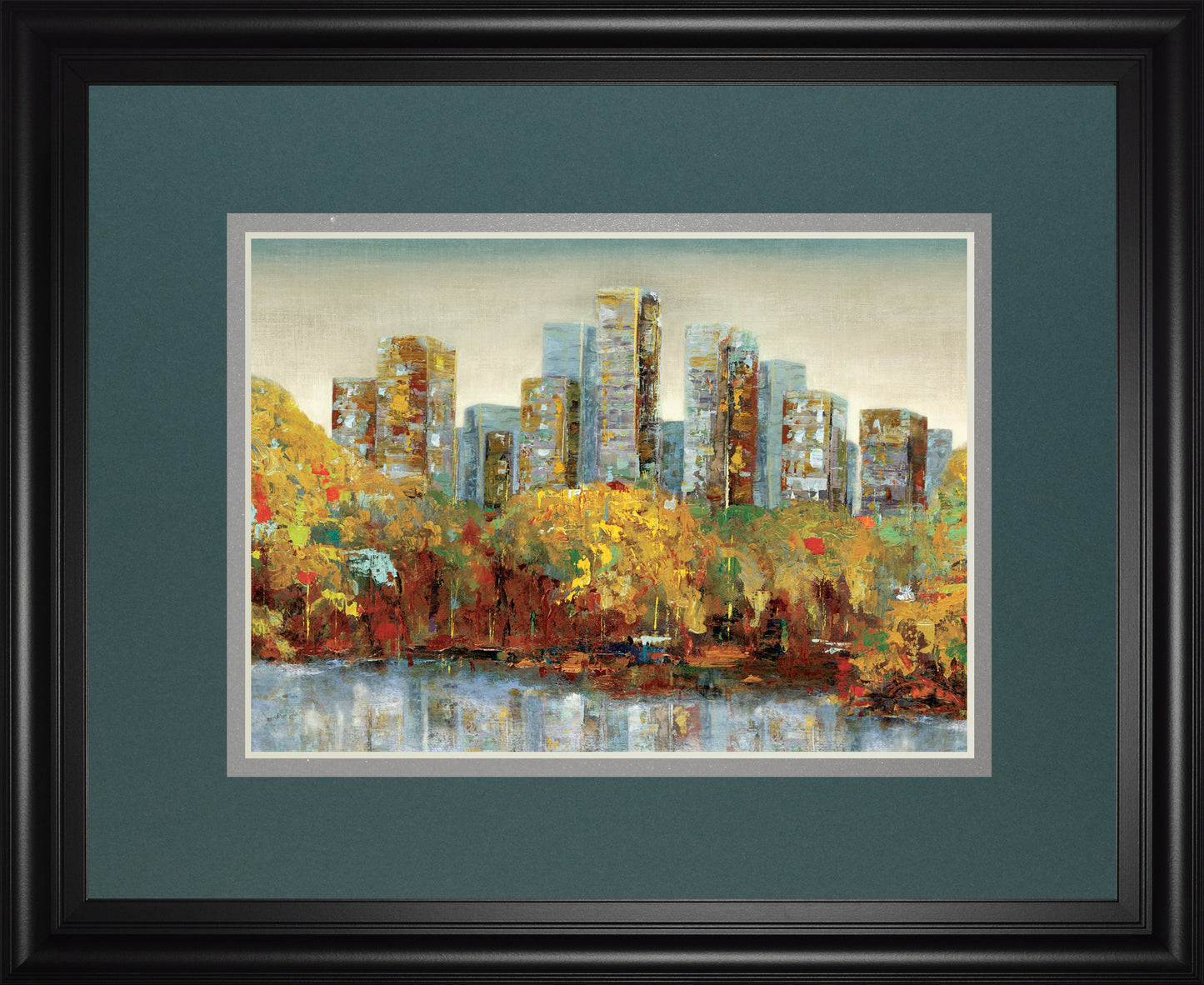 Central Park By Carmen Dolce - Framed Print Wall Art - Gold