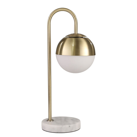 Metal Orb Lamp With Marble Base 22" - Gold