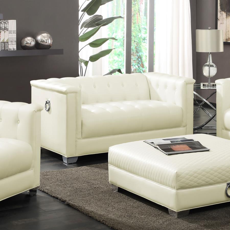 Chaviano - Loveseat - Pearl and White