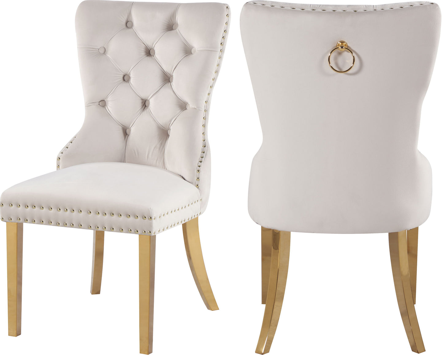 Carmen Velvet - Dining Chair with Gold legs (Set of 2)