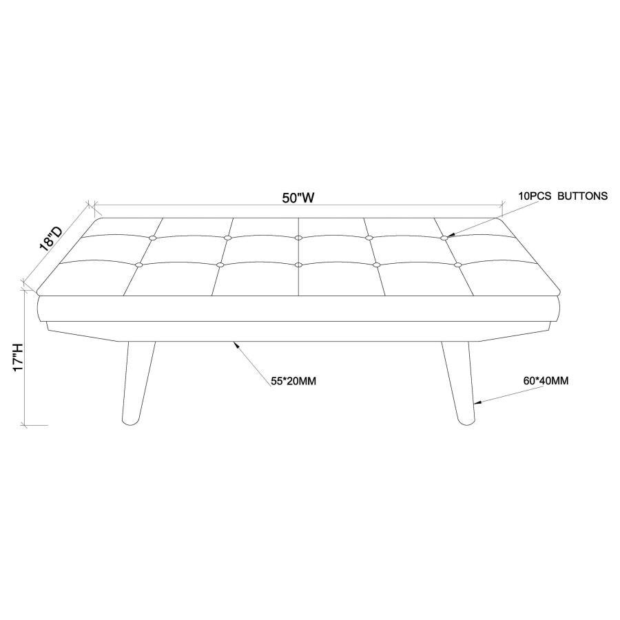 Wilson - Upholstered Tufted Bench - Gray