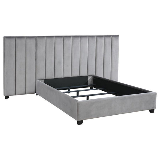 Arles - Queen Bed and Wing Panel Set - Dark Gray