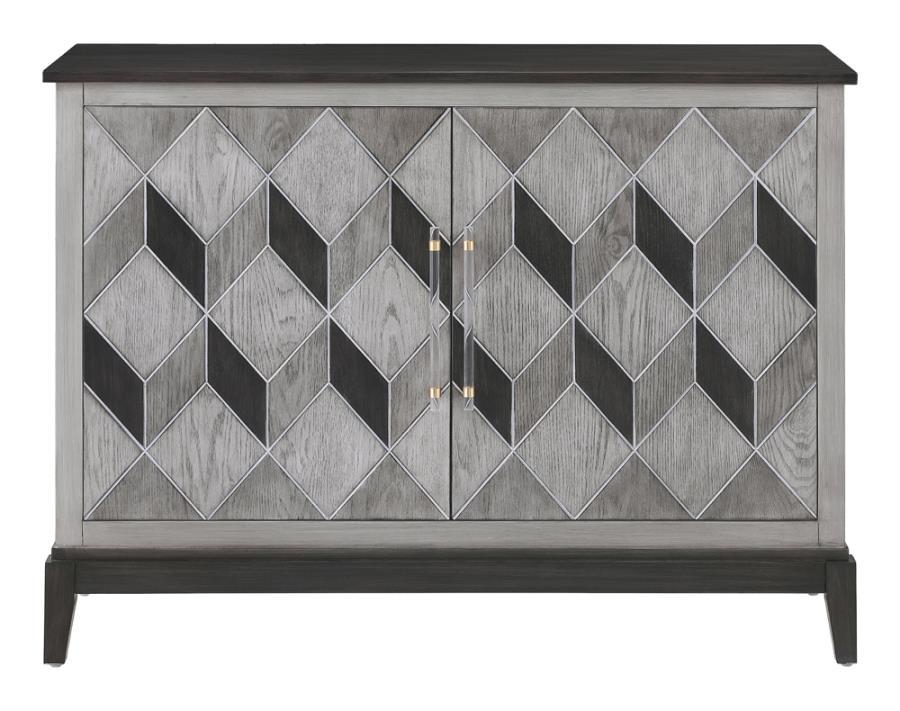 Gilles - 2-Door Accent Cabinet Brushed - Black And Grey