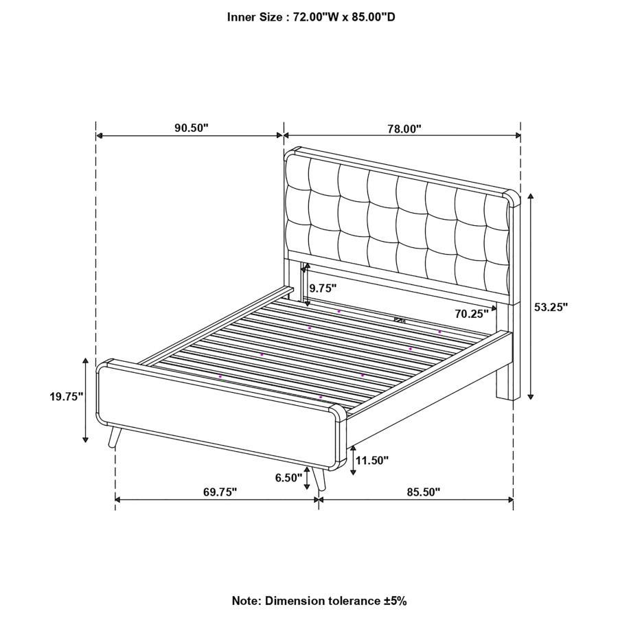 Robyn - Bed with Upholstered Headboard