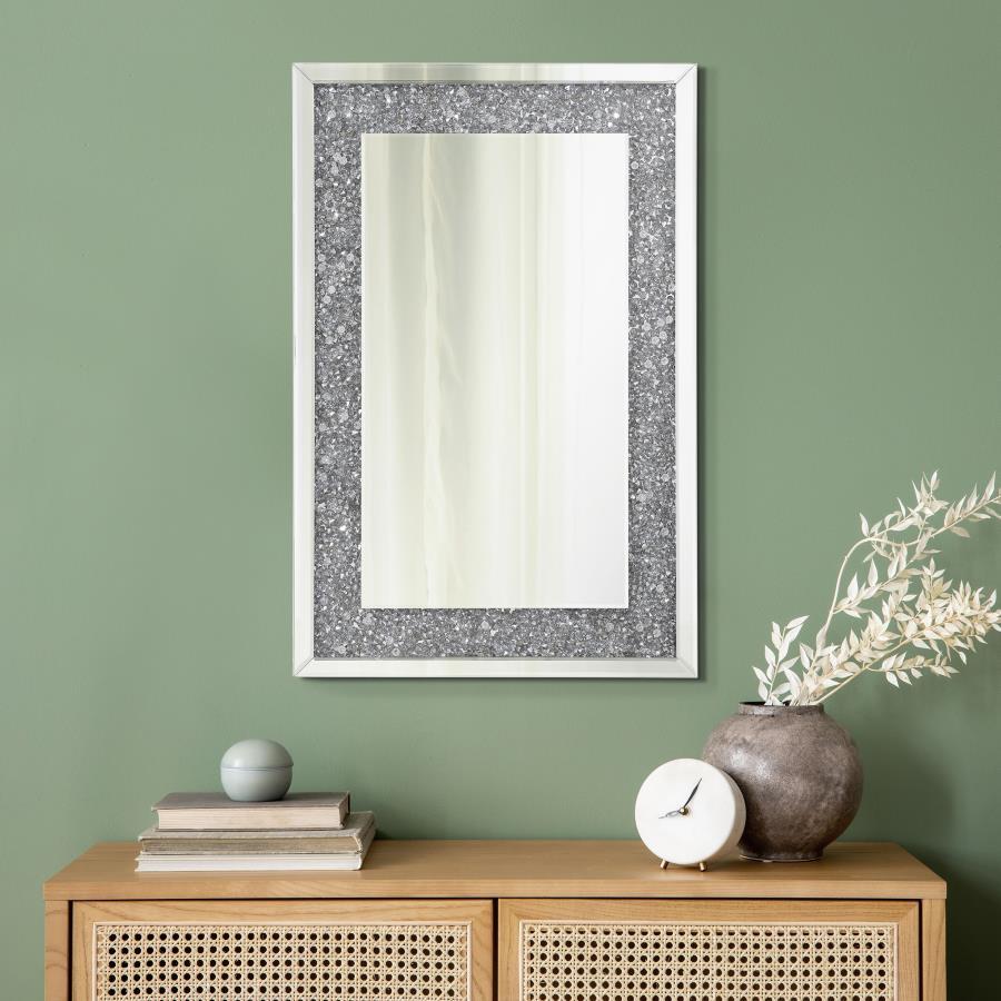 Valerie - Crystal Inlay Rectangle Wall Mirror