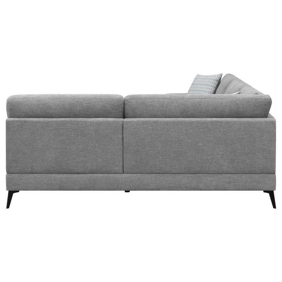 Clint Upholstered Sectional With Loose Back Grey