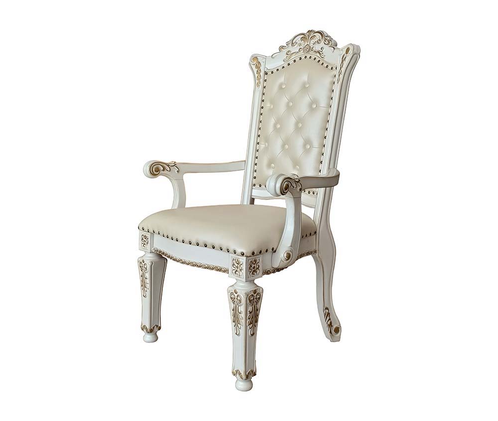 Vendom - Dining Chair (Set of 2) - PU & Antique Pearl Finish