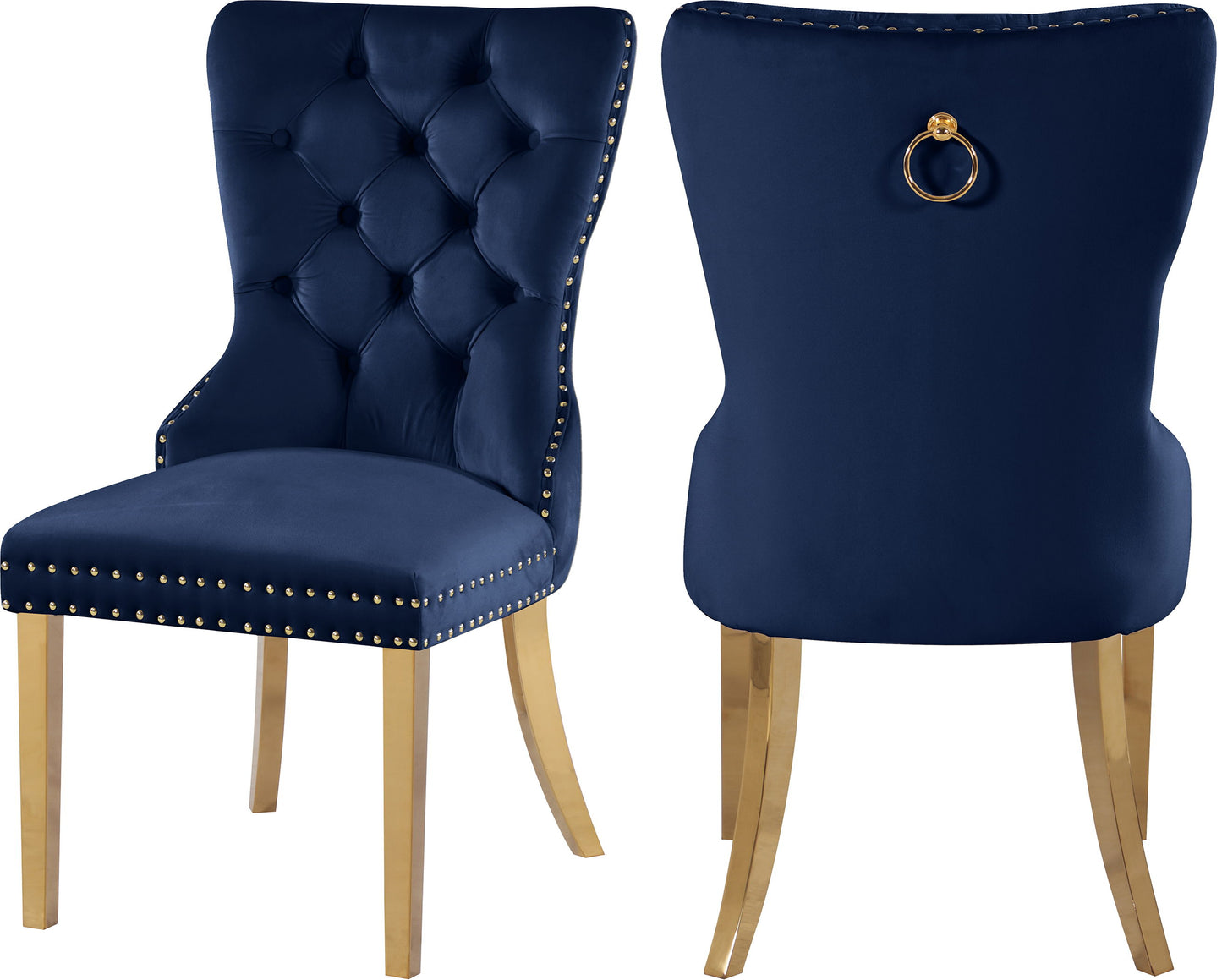 Carmen Velvet - Dining Chair with Gold legs (Set of 2)