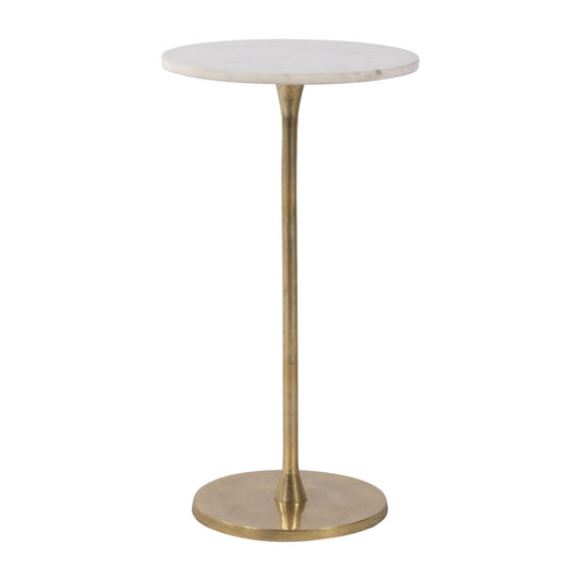 Metal 24" Round Drink Table - Gold / White