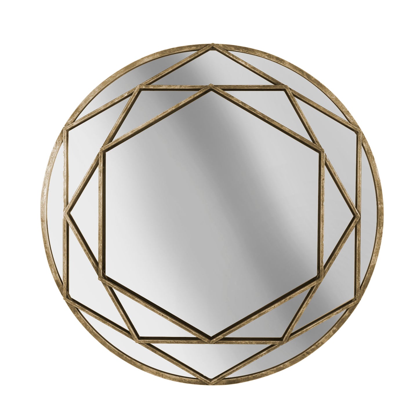 Metal Frame Wall Mirror 32" - Gold