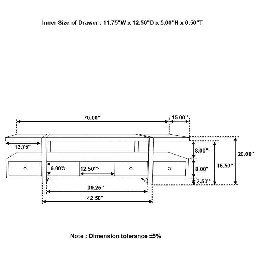 TV Console - Brown / Gunmetal