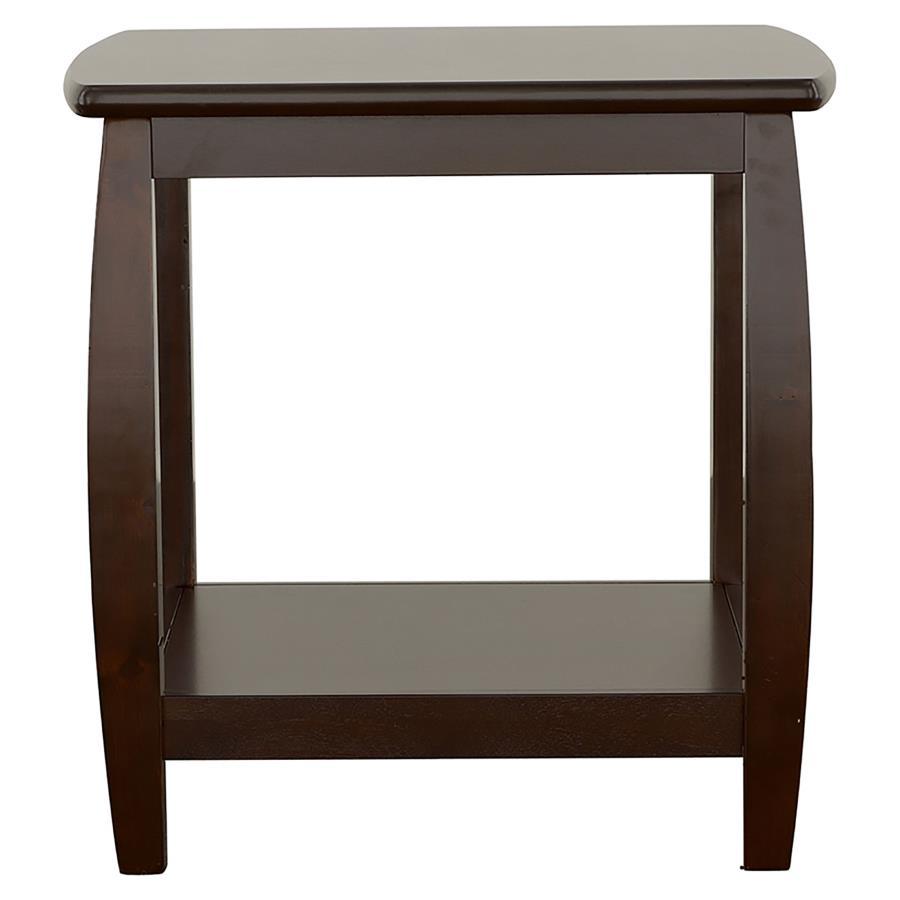 Dixon - Square End Table With Bottom Shelf - Brown