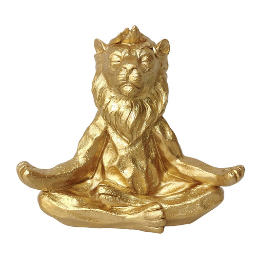 Resin Yoga Lion 7" - Gold