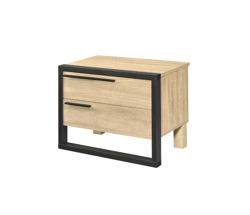 Erasto - Accent Table - Oak & Black Finish