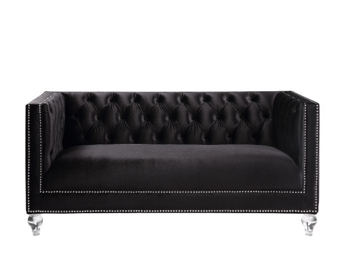 Heibero - Loveseat - Black Velvet - 31"