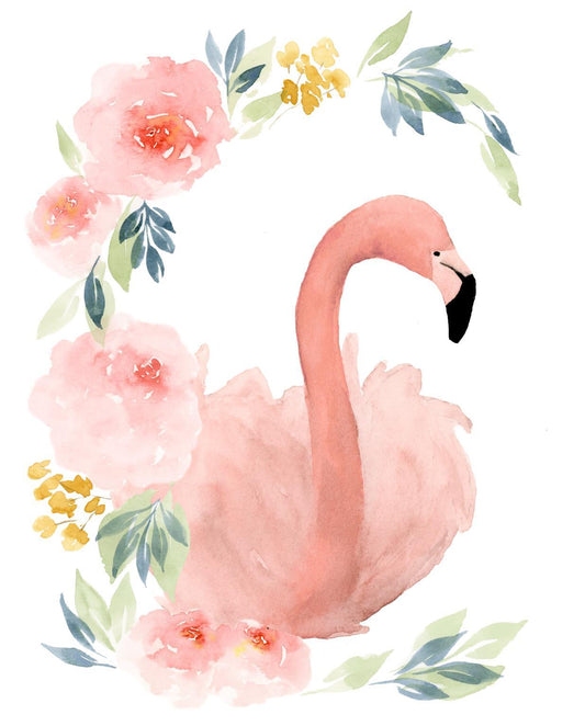 Small - Floral Flamingo II By Lucille Price