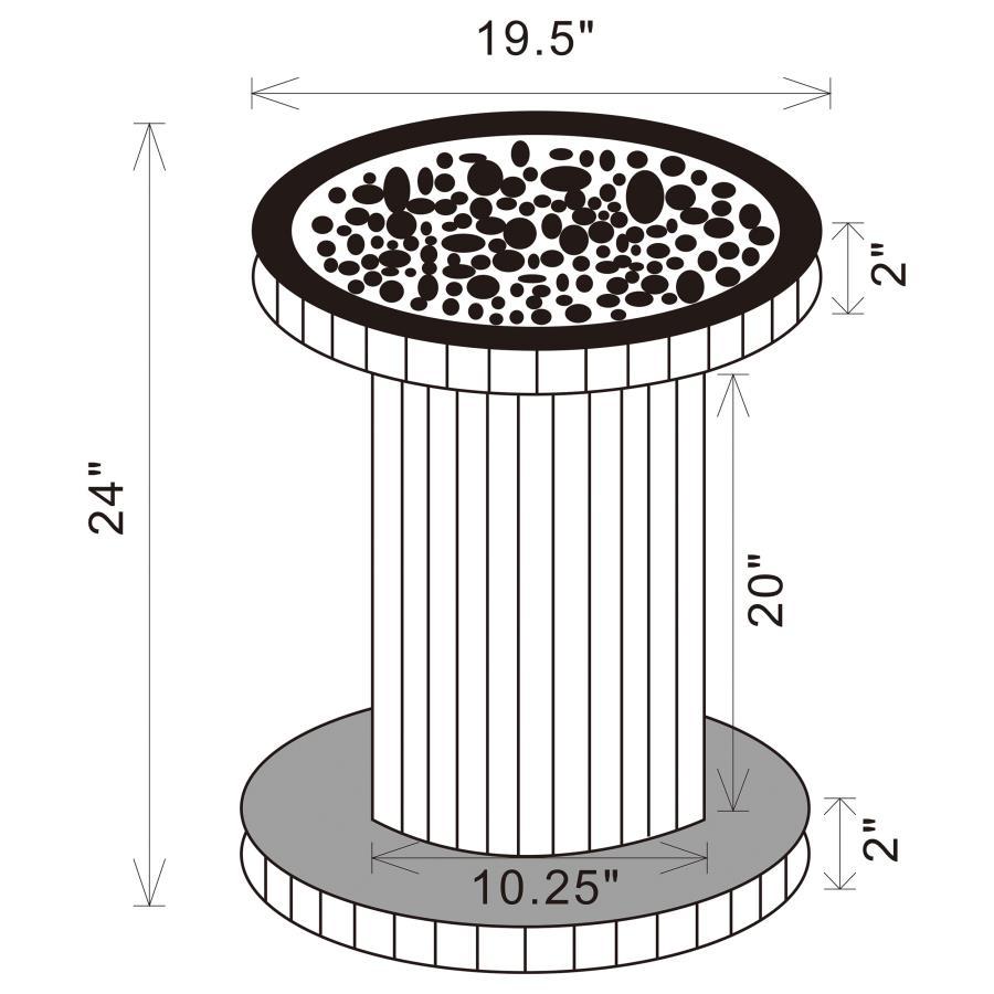 Dorielle - Crystal Inlay Round Top Accent Table Mirror