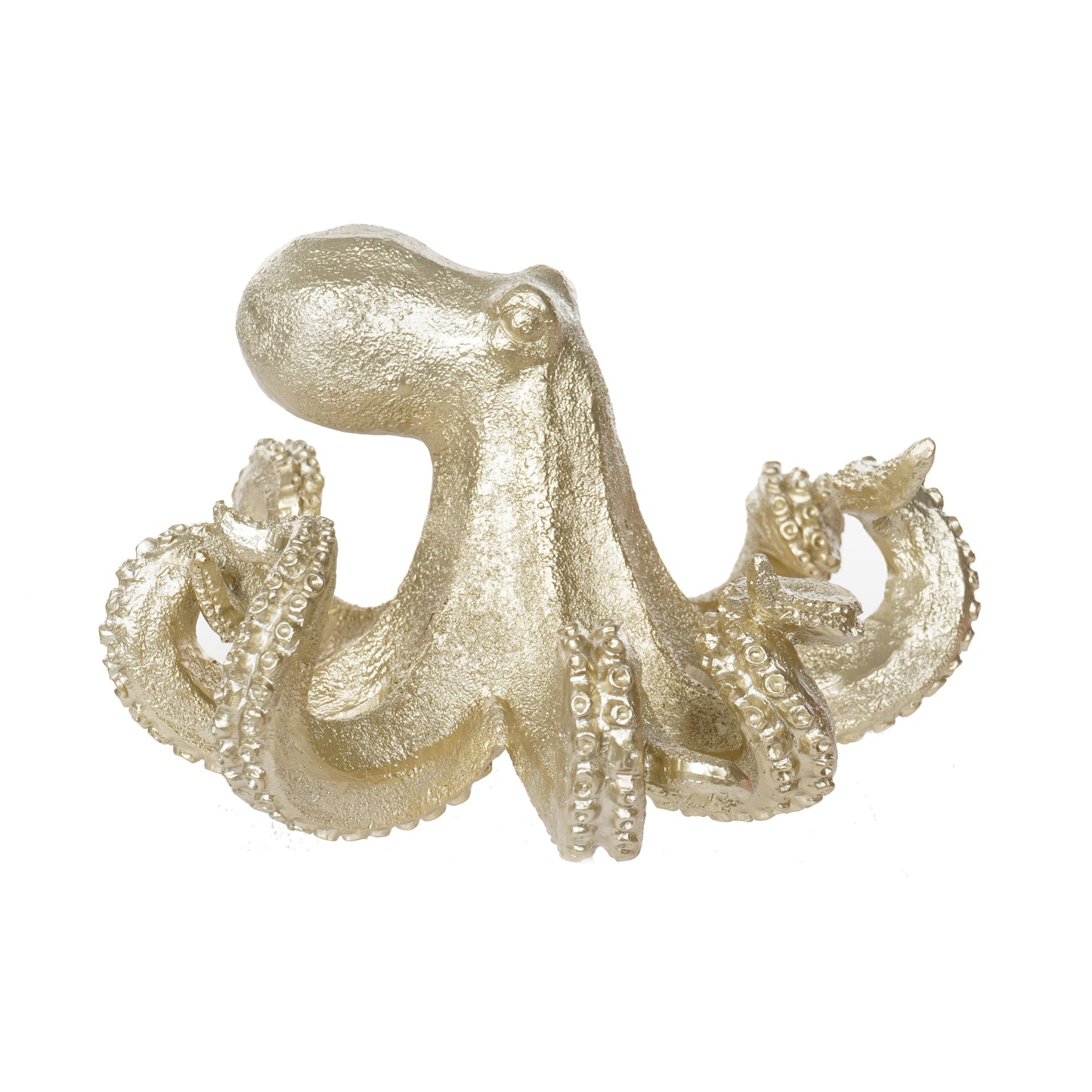 Resin Octopus Figurine 10" - Champagne