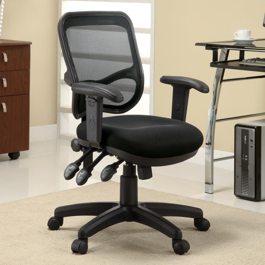 Rollo - Black Mesh Adjustable Height Office Chair - Black