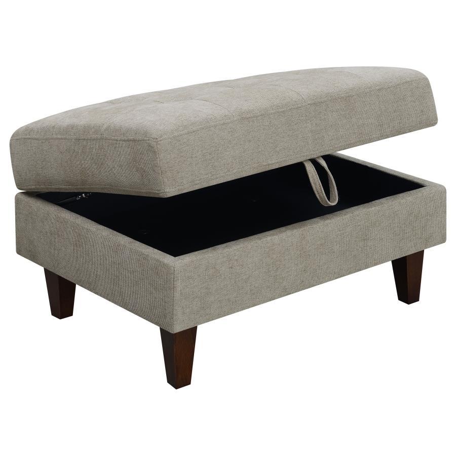 Barton - Storage Ottoman - Pearl Silver