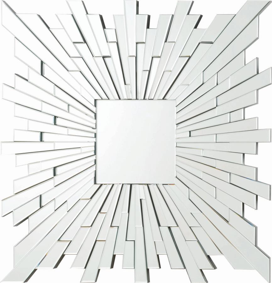 Brantley - Square Sunburst Wall Mirror - Pearl Silver