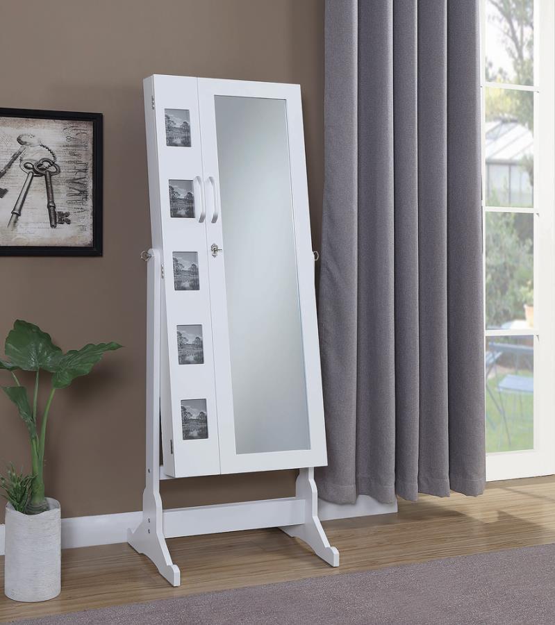 Doyle - Cheval Mirror With Picture Frames - White