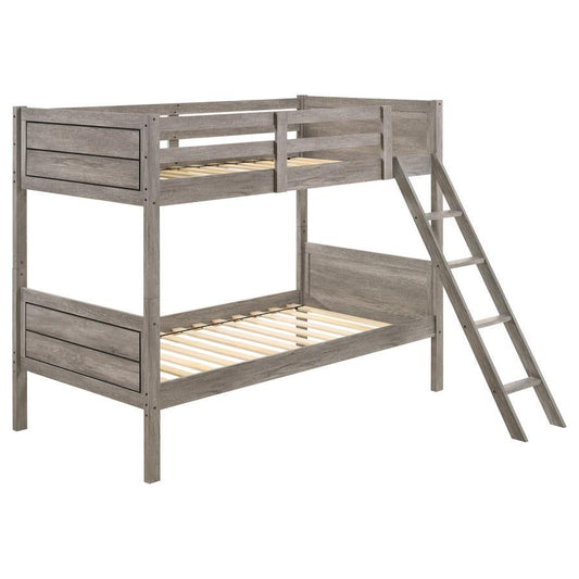 Ryder - Twin over Twin Bunk Bed - Gray