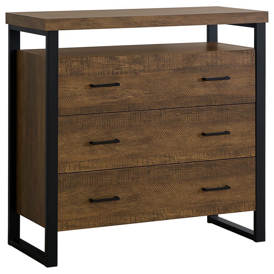 Thompson - 3-Drawer Accent Cabinet With Frame Legs - Light Brown