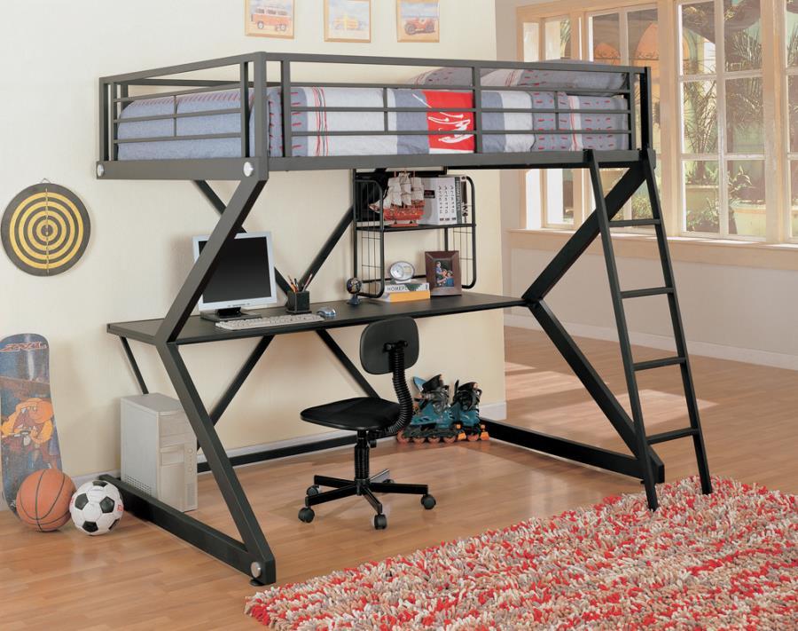 Parkvie - Full Workstation Loft Bed - Black