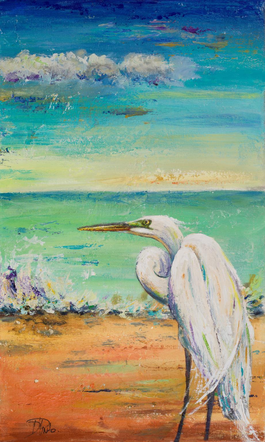 Small - Great Egret II By Patricia Pinto 40 X 30