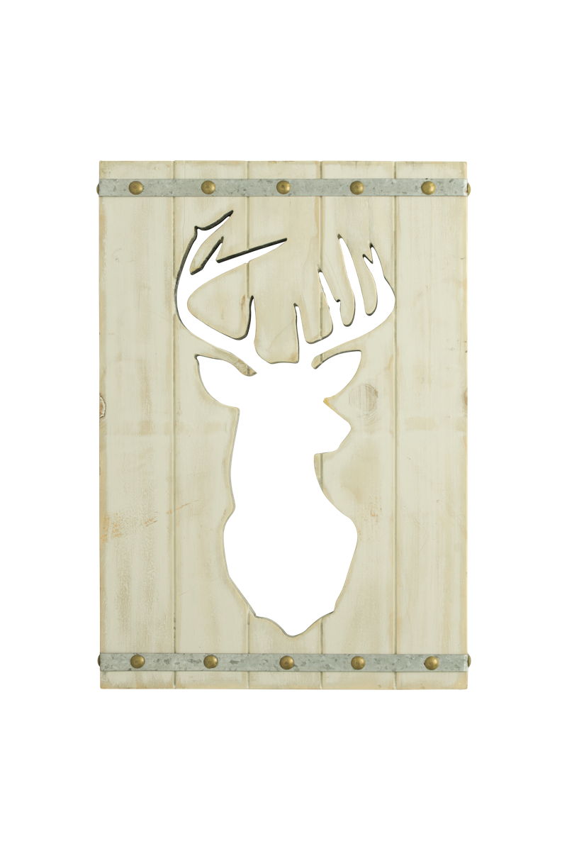 Deer On White Wood