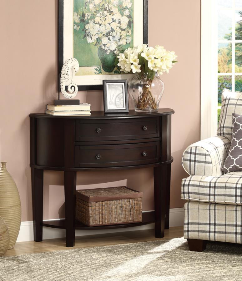 Diane - 2-Drawer Demilune Shape Console - Brown